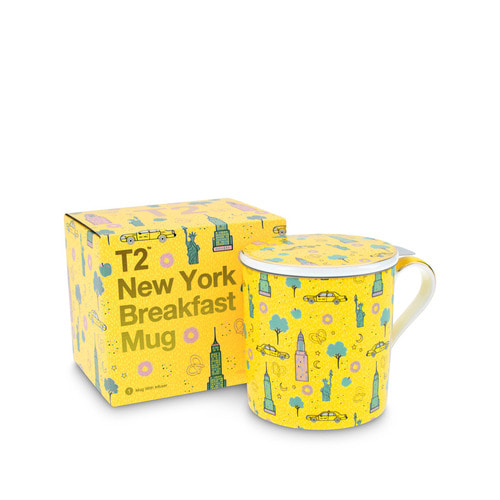 T2 티투 머그 &amp; 인퓨저 뉴욕 블랙퍼스트 차거름망 New York Breakfast Mug with Infuser